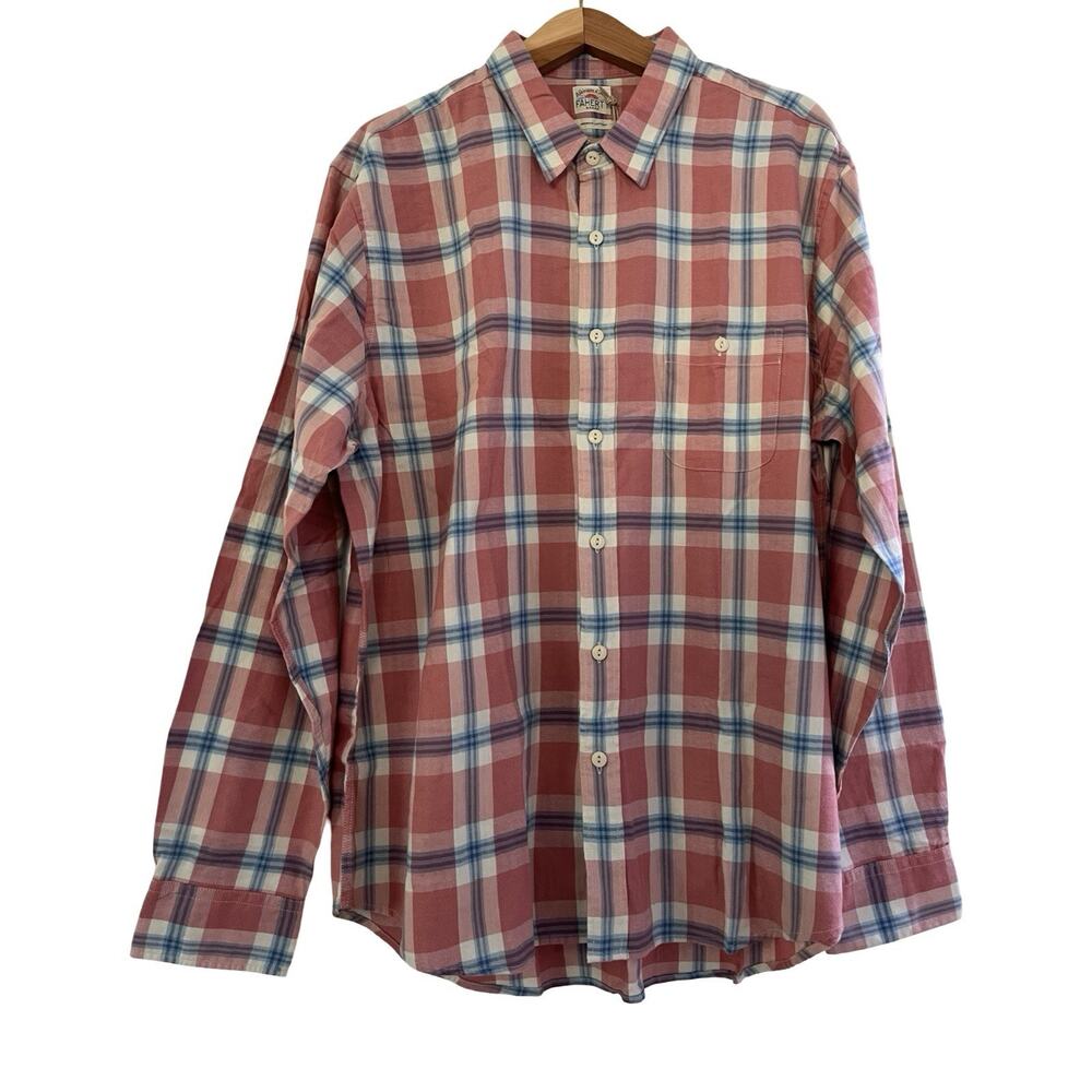 Faherty Mens Organic Cotton Seaview Button Up Shirt Size XXL Country Plaid NWT